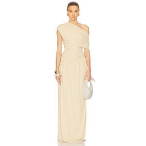 Helsa The Apolla Jersey Dune Sand Goddess Draped Ethereal Gown NWT XS $429